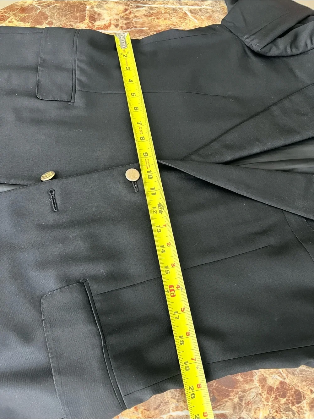 Burberry Men's Black Sports Coat with Gold Buttons.